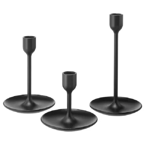 ست شمعدانی مشکی 3 عددی ایکیا مدل FULLTALIG IKEA کد 403.421.34