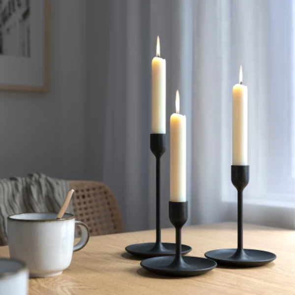 ست شمعدانی مشکی 3 عددی ایکیا مدل FULLTALIG IKEA کد 403.421.34