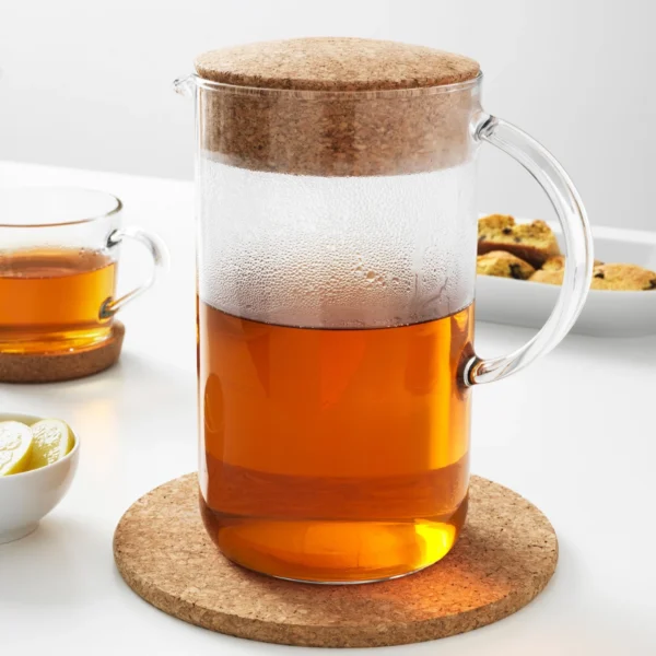 پارچ شیشه ای درب بامبو ایکیا